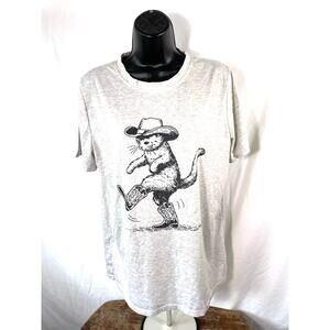 Cowboy Cat Graphic Tee Comfort Colors M